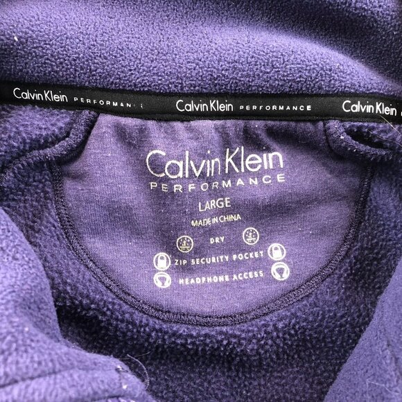 Calvin Klein Women's Fleece Jacket Large Full Zip Mock Neck Purple - Picture 4 of 16